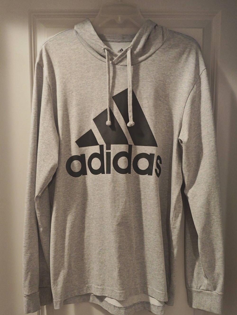 adidas Light Gray Logo Pullover Hoodie